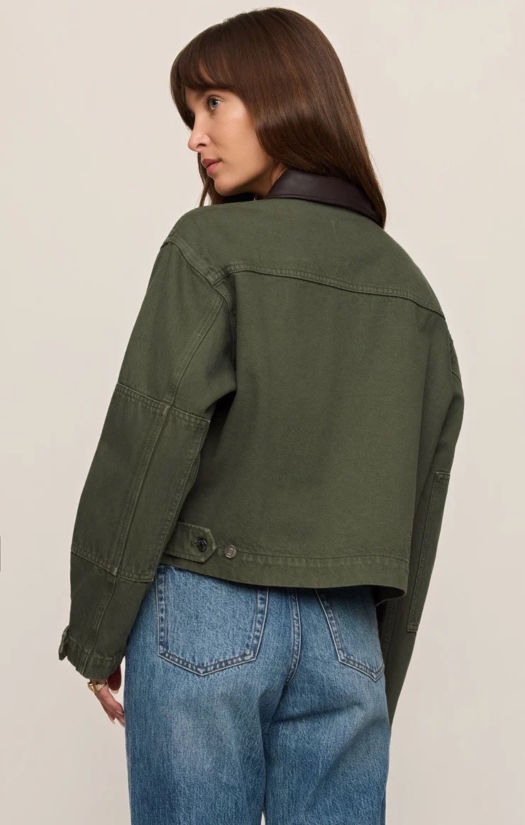 Z Supply Rey Cropped Chore Jacket - Dusk Sage | Bird + Lily Boutique