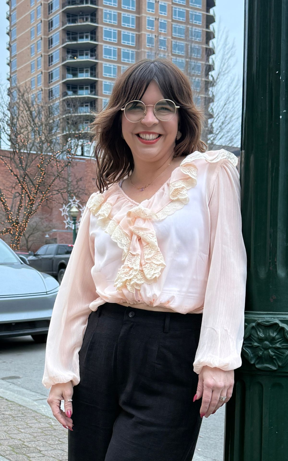 ワンピース Ruffle frill chiffon docking onepiece Keira Chiffon Ruffle Top | Bird + Lily Boutique